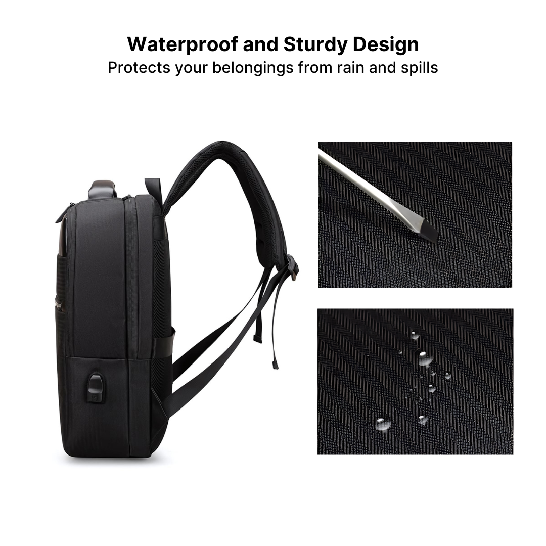 Nylon Business Backpack with Built-in USB Port - Image 10