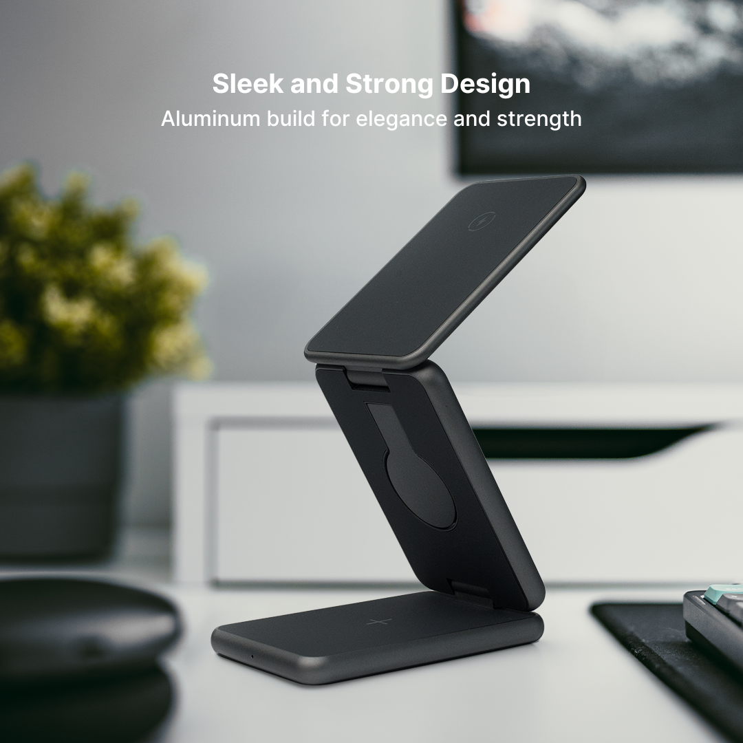 MagFold Pro 3-in-1 Aluminum Wireless Charging Stand - Image 8