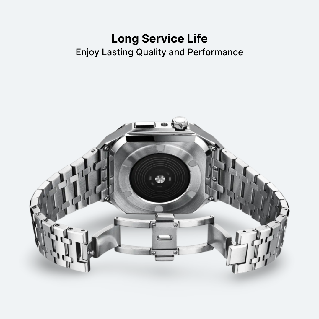 Stainless Steel Apple Watch Case and Strap - Image 5