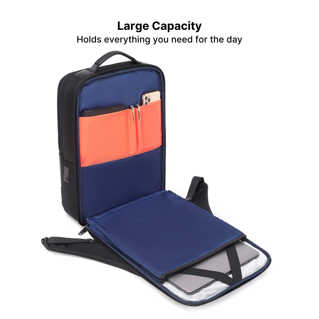 Anti-Theft Leather Laptop Backpack with USB Charging - Image 5