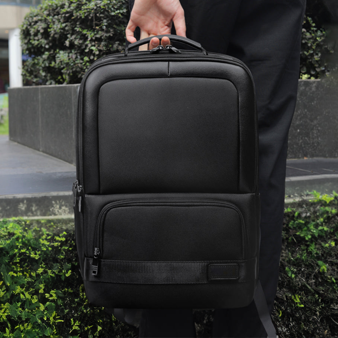 Anti-Theft Leather Laptop Backpack with USB Charging - Image 2