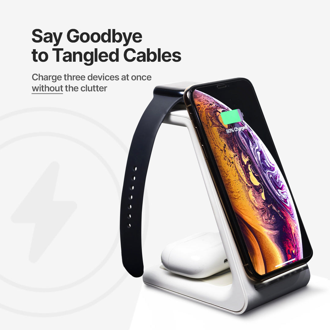 3 in 1 Wireless Charging Station, Apple, Samsung, Watch, AirPods - Image 10