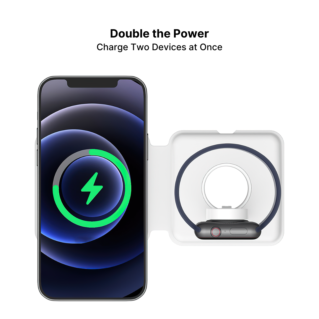 MagFold 2-in-1 Foldable Dual Wireless Charging Pad - Image 3