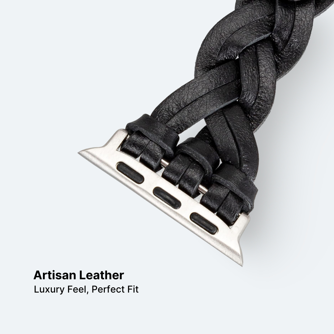 Artisan Weave Leather Apple Watch Strap - Image 6