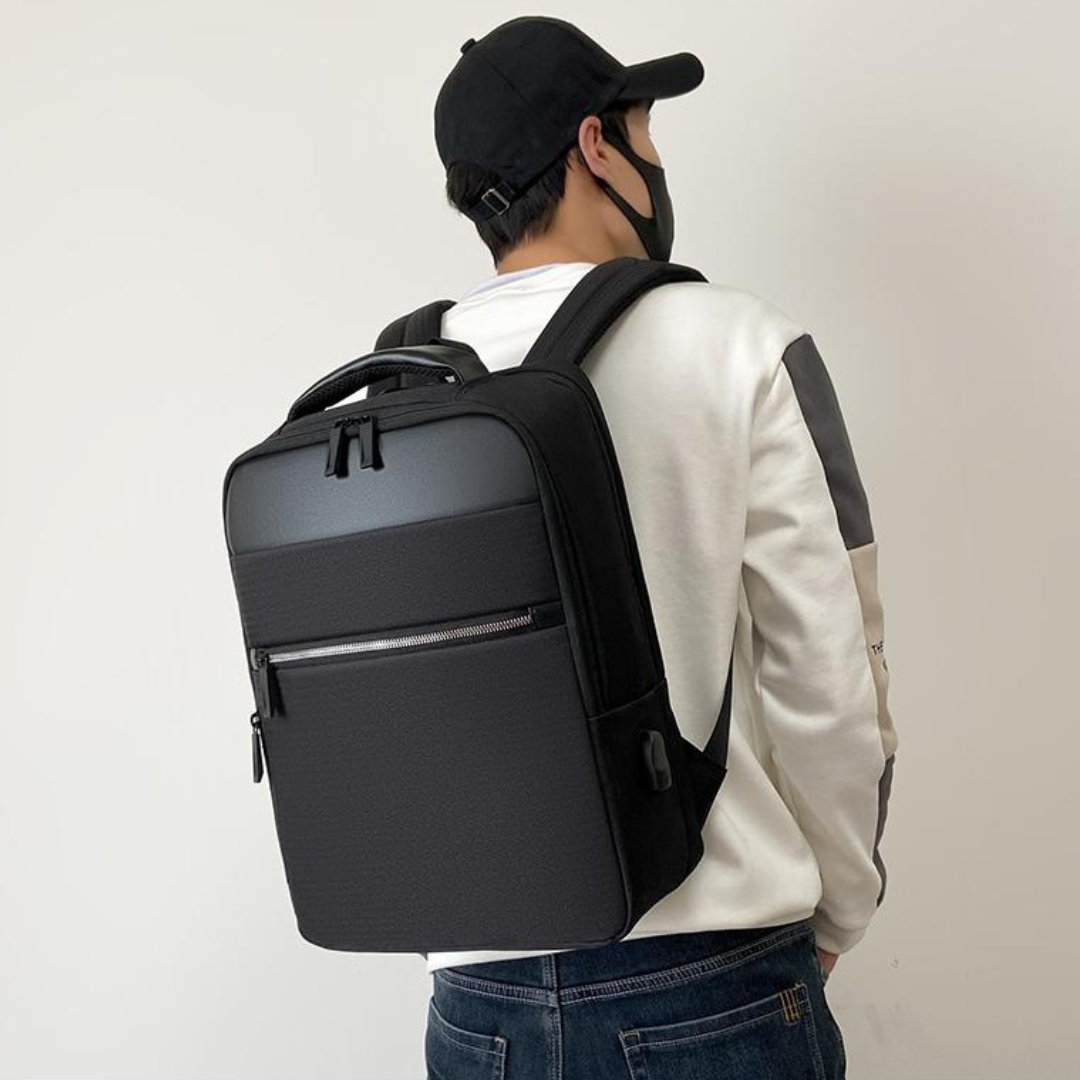 Nylon Business Backpack with Built-in USB Port - Image 2