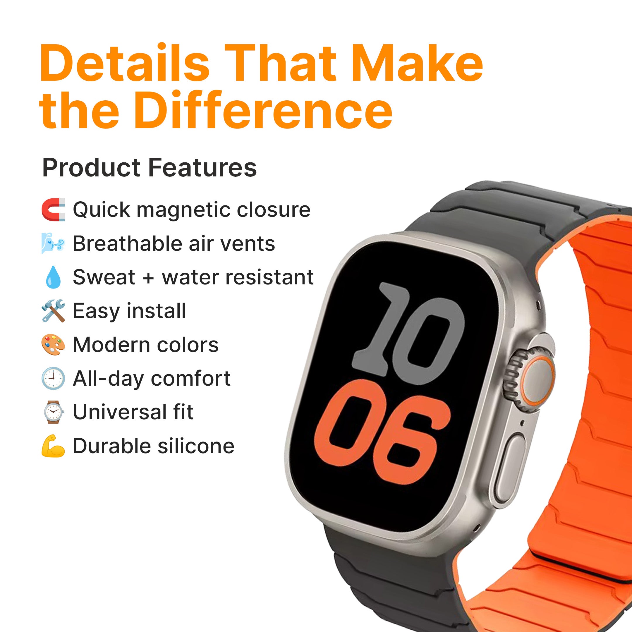 Magnetic Silicone Apple Watch Band - Image 3