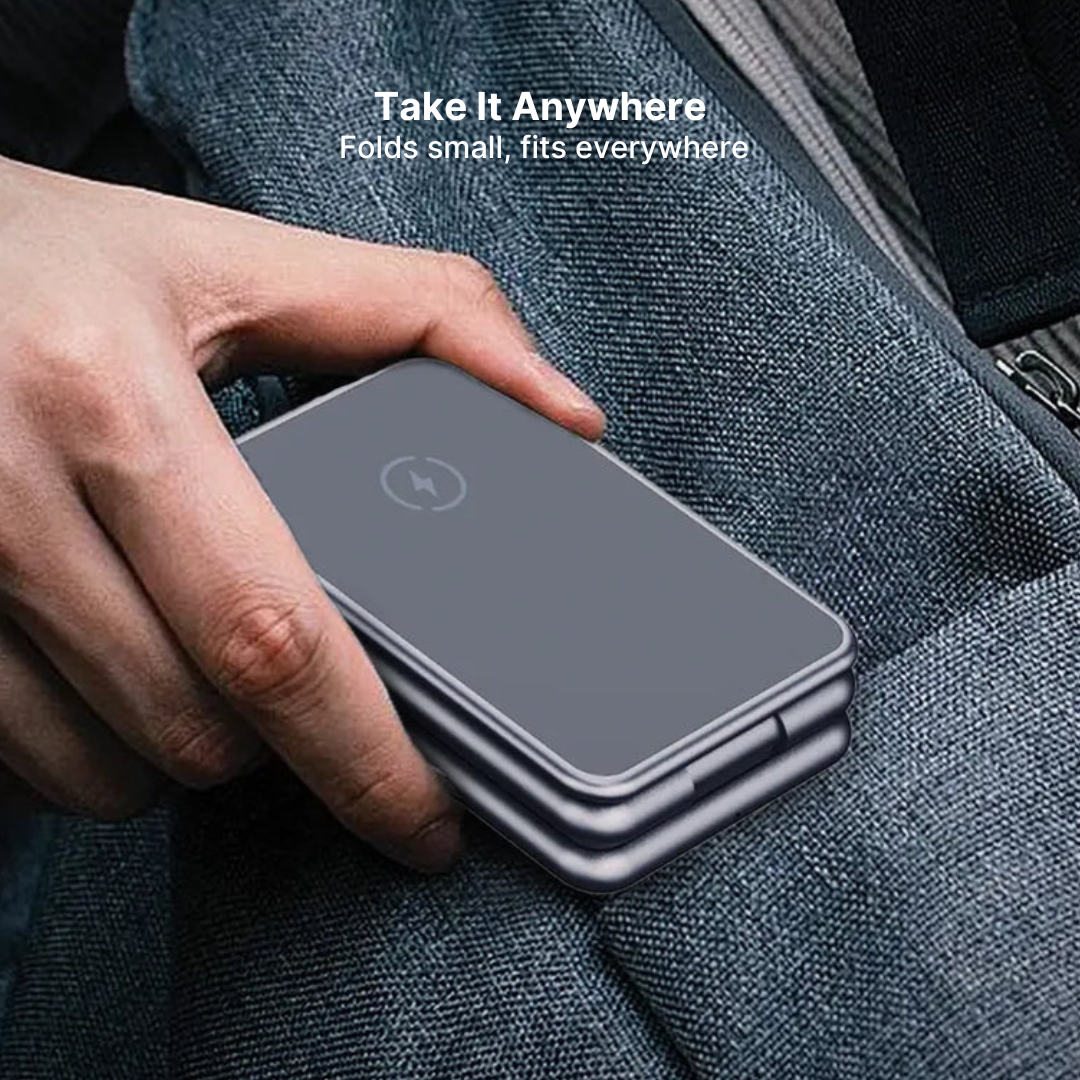 MagFold Pro 3-in-1 Aluminum Wireless Charging Stand - Image 2