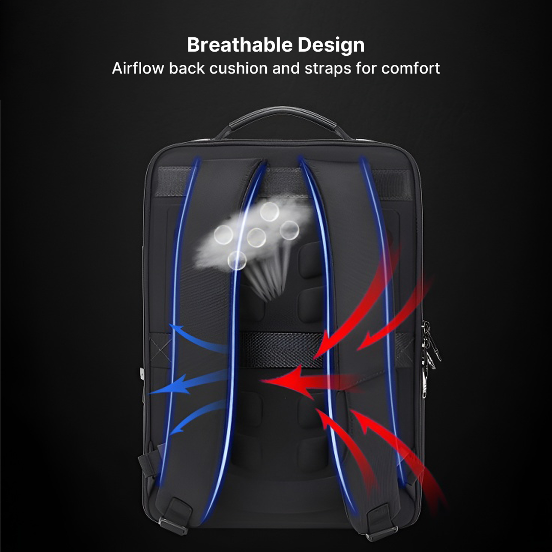 Anti-Theft Leather Laptop Backpack with USB Charging - Image 3