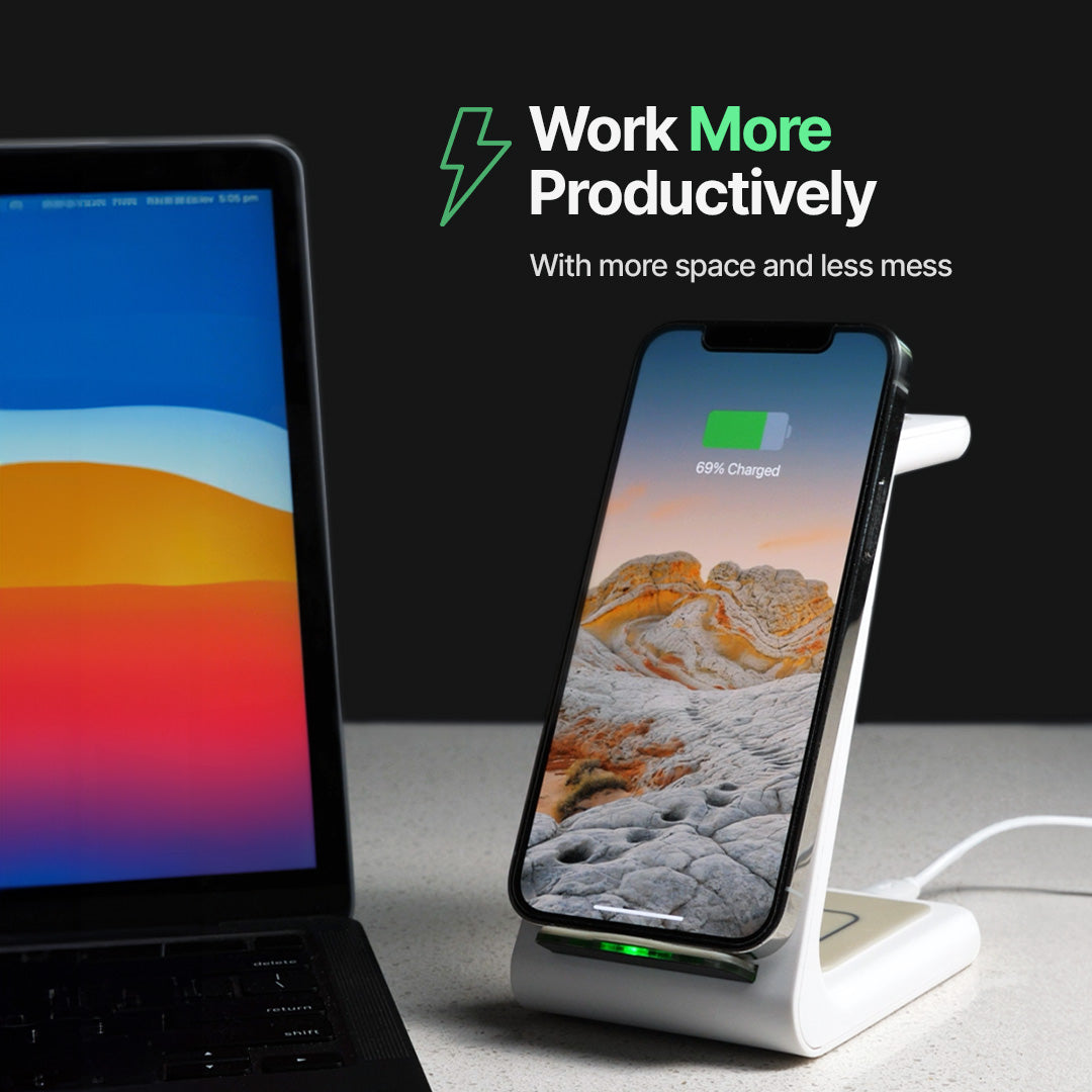 3 in 1 Wireless Charging Station, Apple, Samsung, Watch, AirPods - Image 4