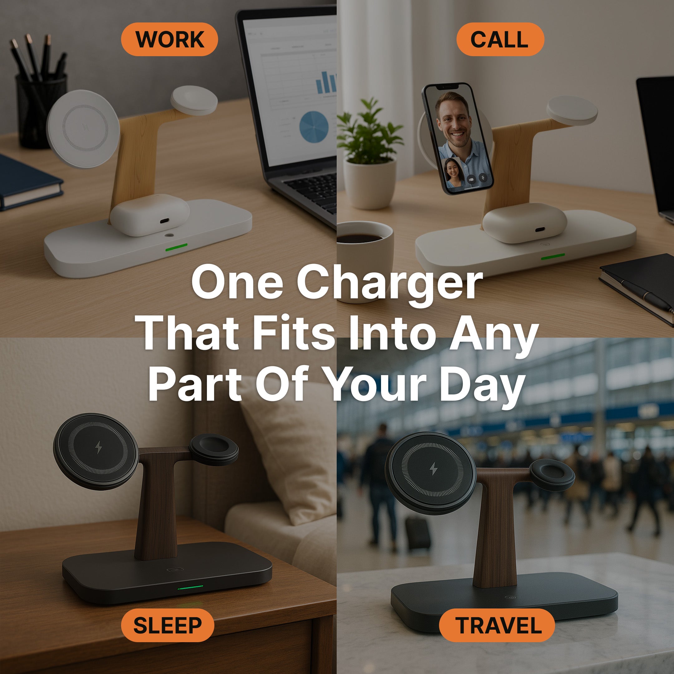 3-in-1 MagSafe Wireless Charger with Night Lamp - Image 3