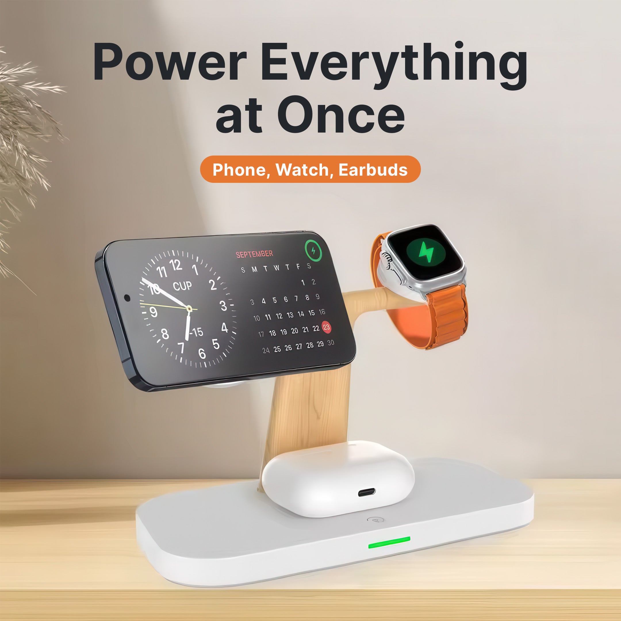 3-in-1 MagSafe Wireless Charger with Night Lamp - Image 5