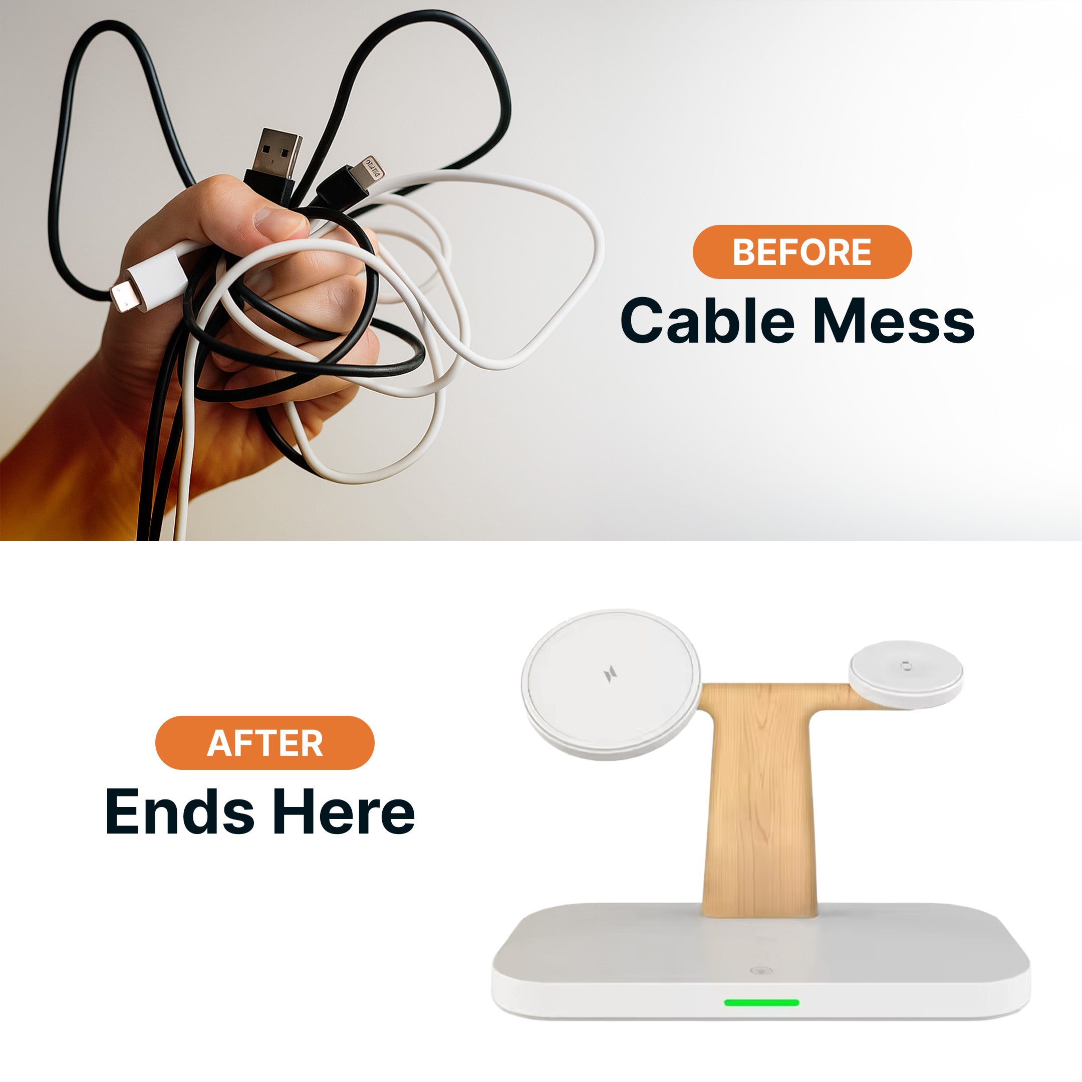 3-in-1 MagSafe Wireless Charger with Night Lamp - Image 7