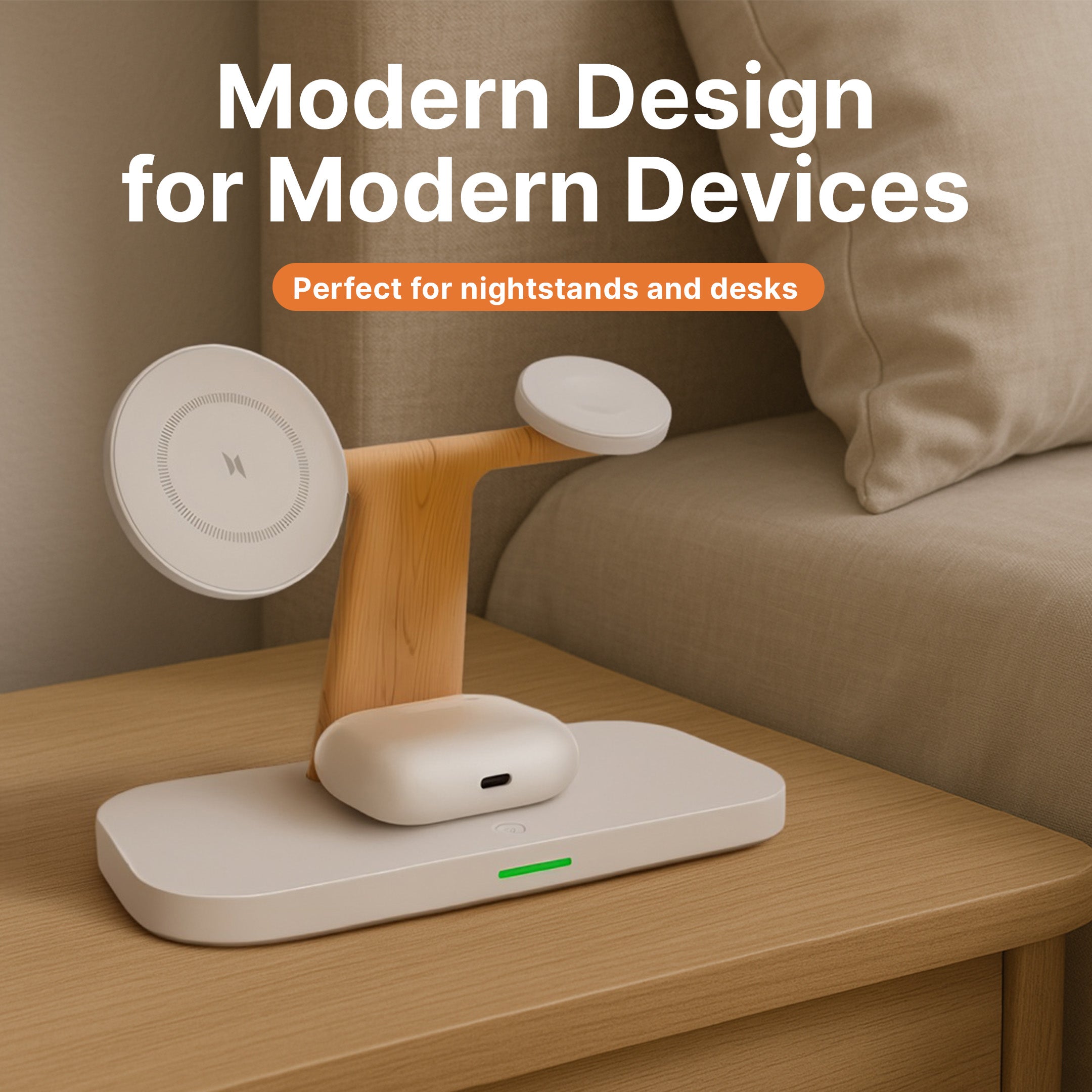 3-in-1 MagSafe Wireless Charger with Night Lamp - Image 10