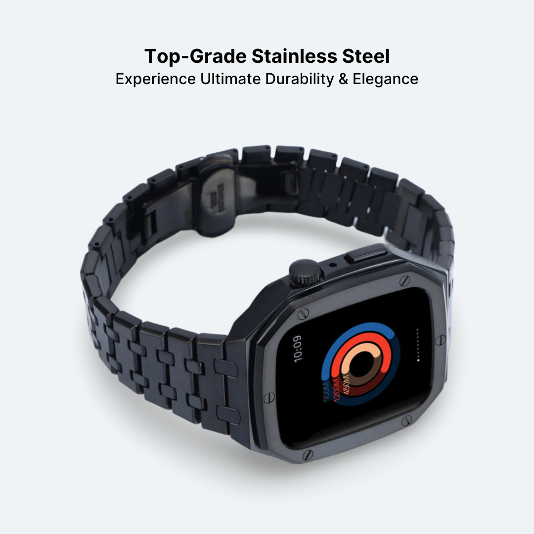 Stainless Steel Apple Watch Case and Strap - Image 6