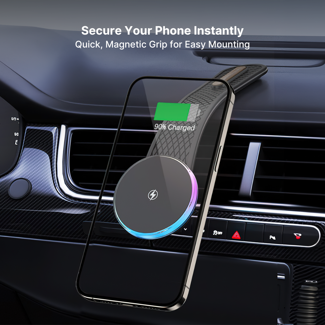 RGB Car Charger Bendable Magnetic Wireless Phone Charger - Image 3