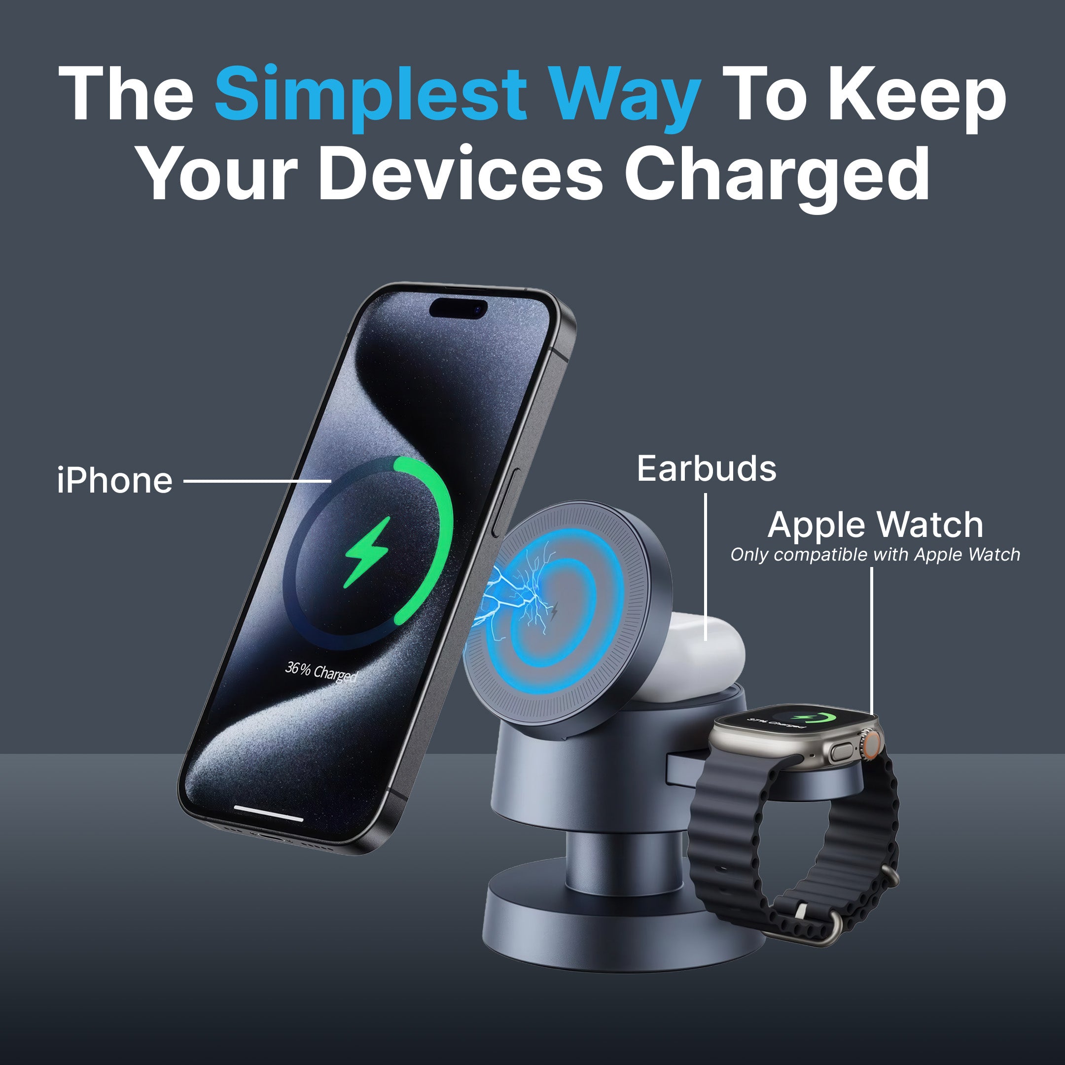 3 in 1 MagSafe Charging Station with LED Light - Image 4