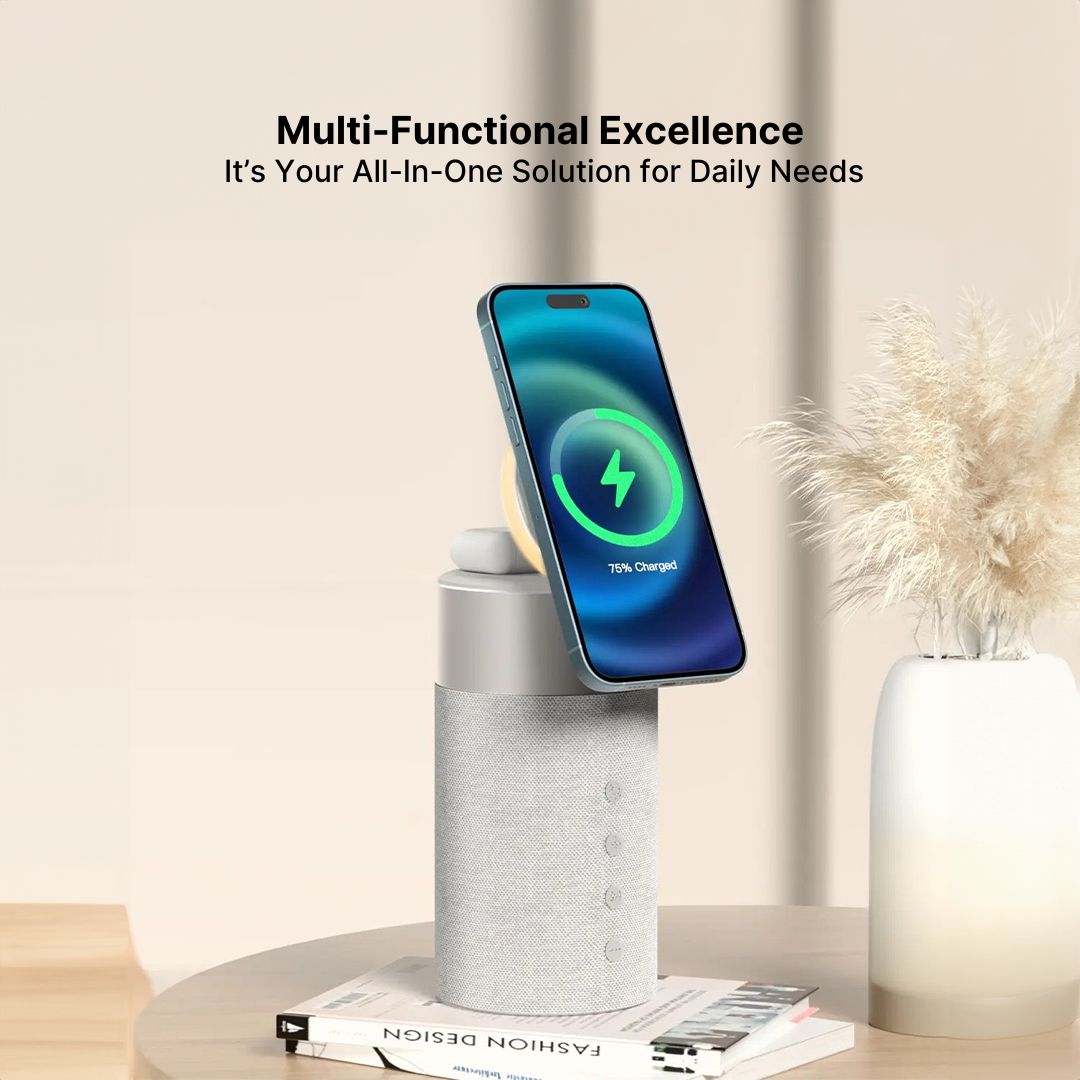 3-in-1 Wireless Charging Hub, Bluetooth Speaker & Night Light - Image 4
