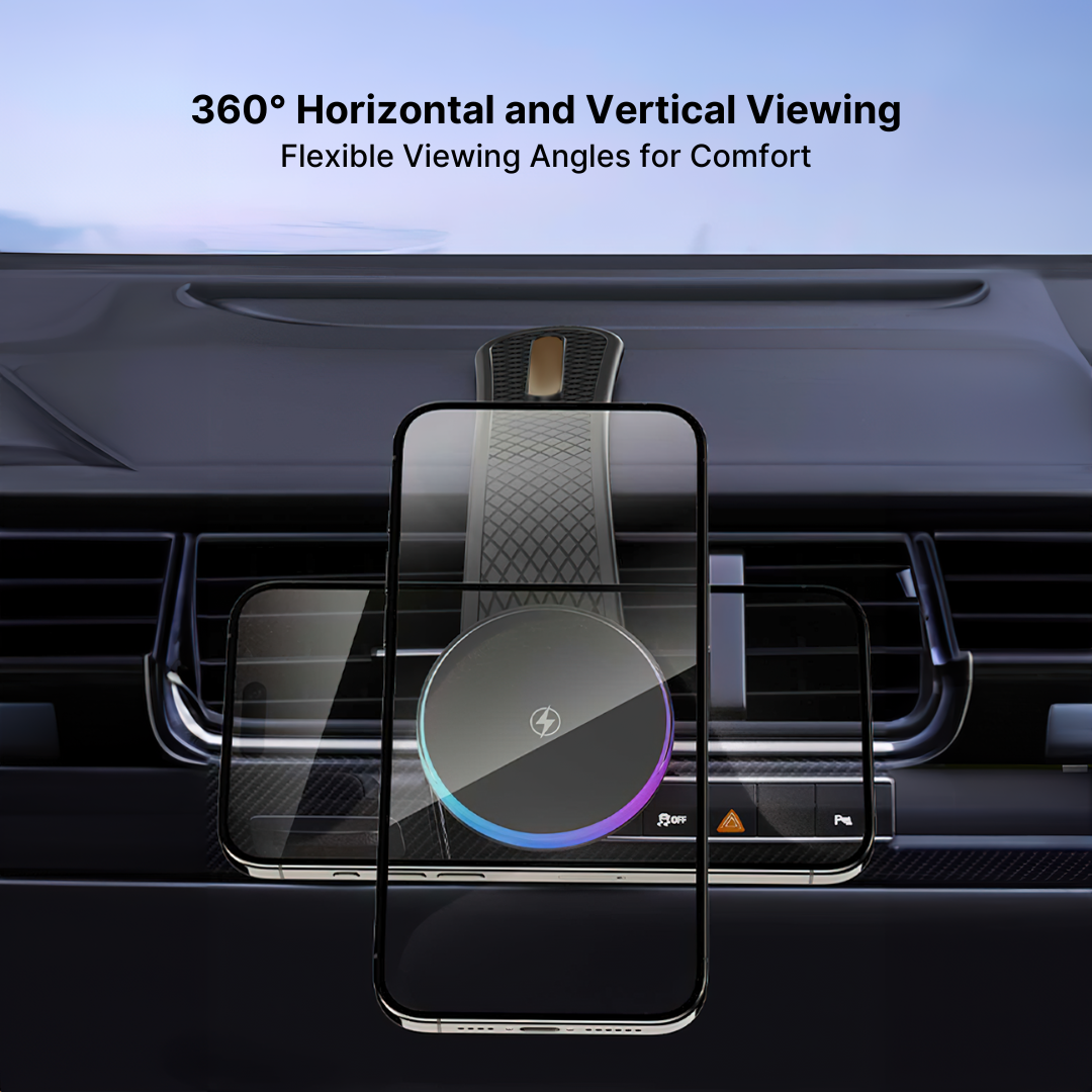 RGB Car Charger Bendable Magnetic Wireless Phone Charger - Image 4