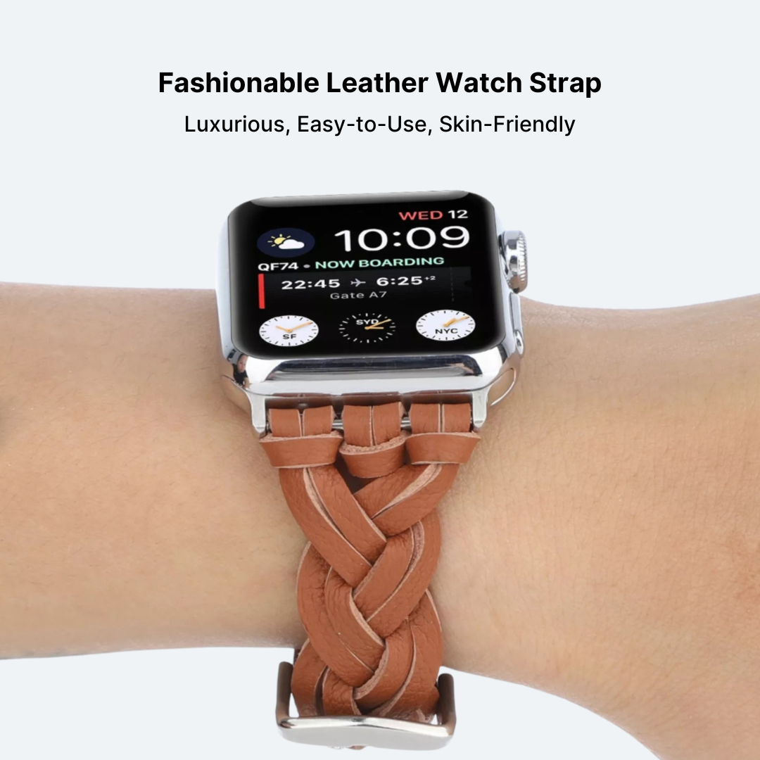 Artisan Weave Leather Apple Watch Strap - Image 8
