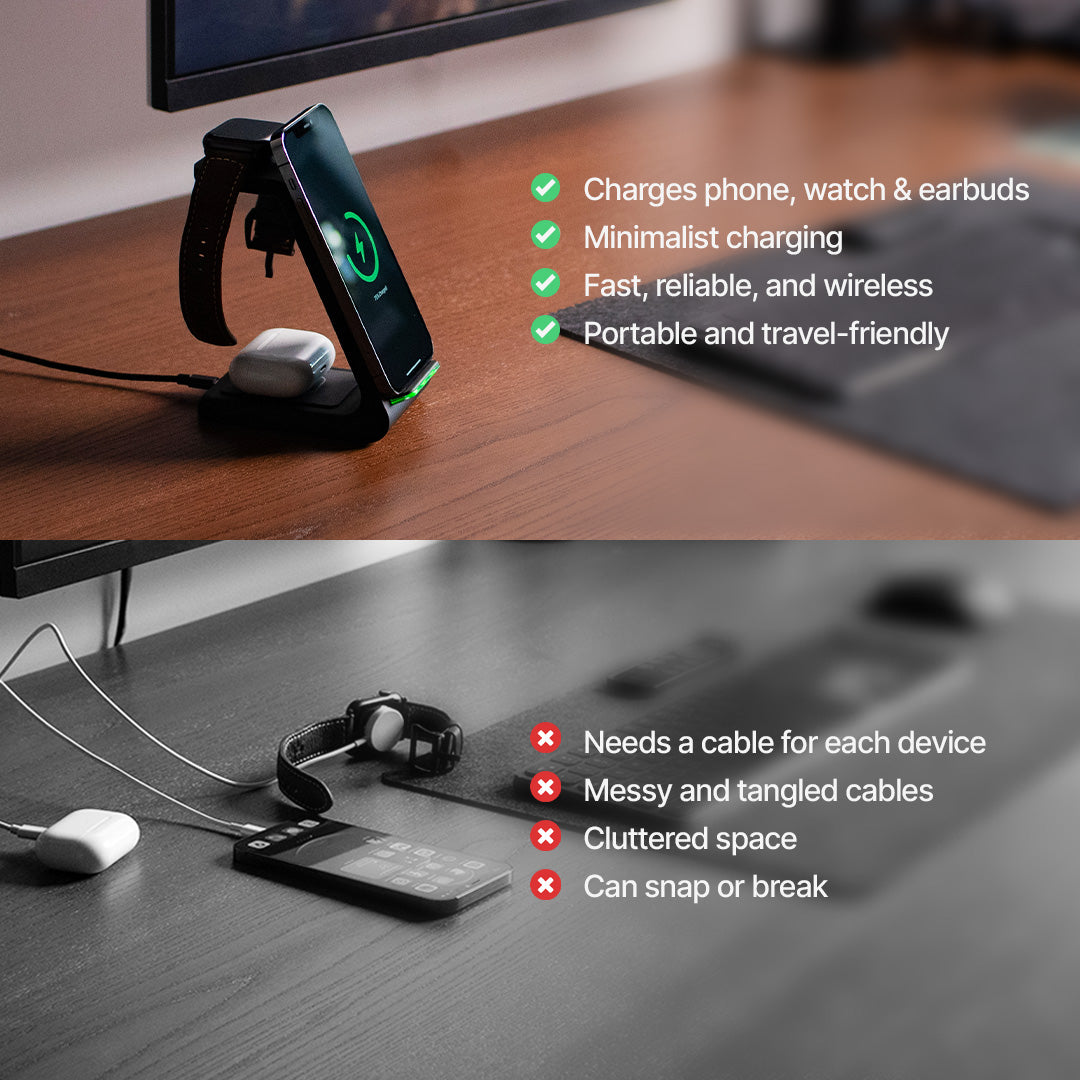 3 in 1 Wireless Charging Station, Apple, Samsung, Watch, AirPods - Image 7