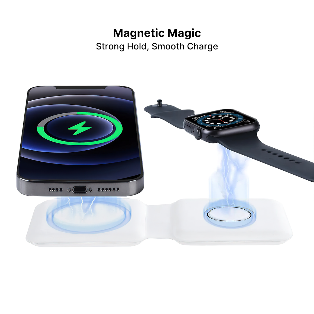 MagFold 2-in-1 Foldable Dual Wireless Charging Pad - Image 4