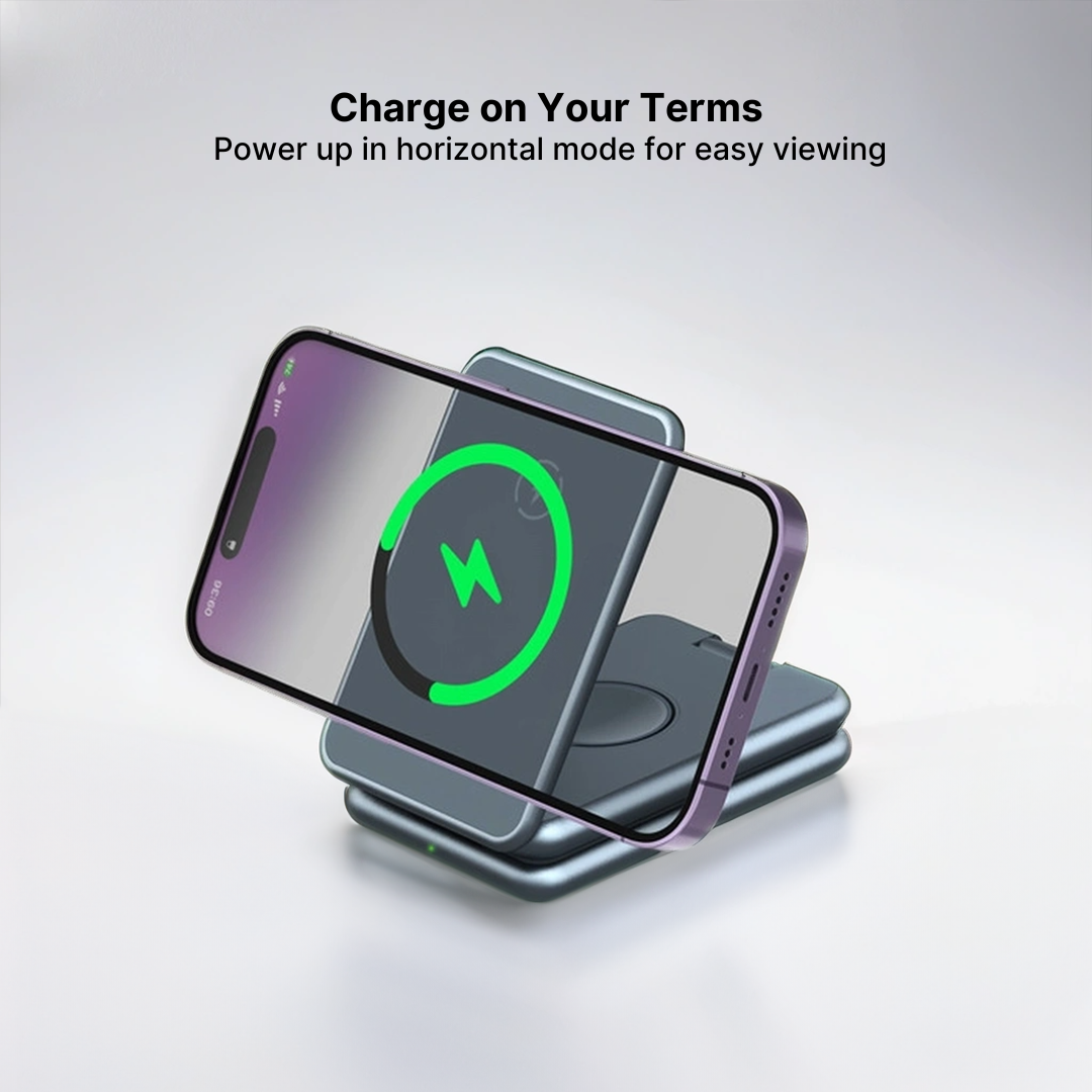 MagFold Pro 3-in-1 Aluminum Wireless Charging Stand - Image 5
