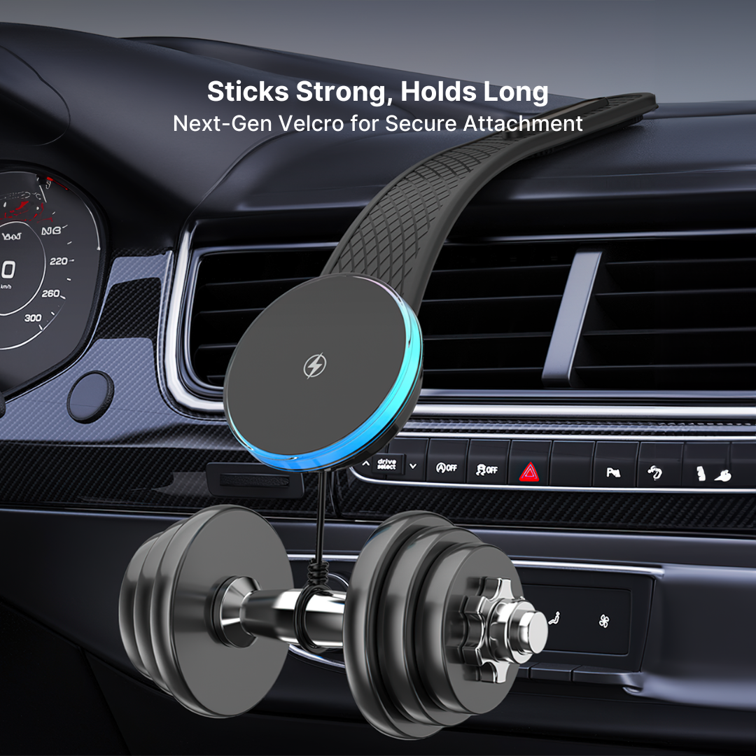 RGB Car Charger Bendable Magnetic Wireless Phone Charger - Image 7