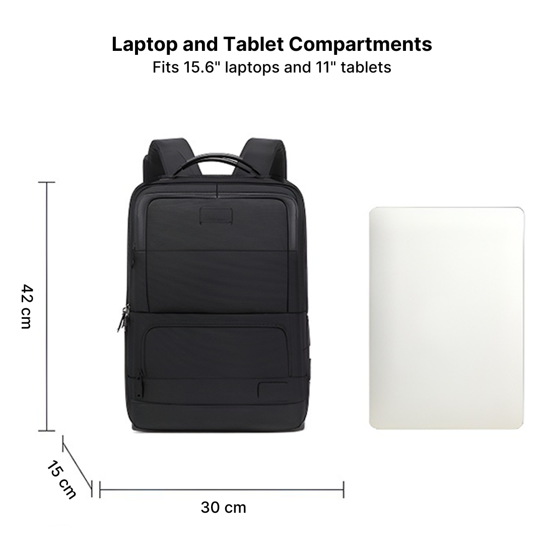 Anti-Theft Leather Laptop Backpack with USB Charging - Image 10