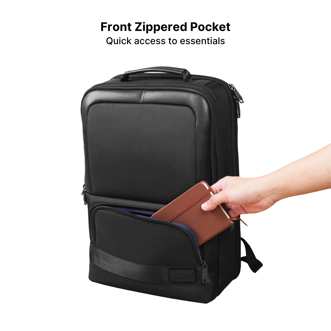 Anti-Theft Leather Laptop Backpack with USB Charging - Image 8