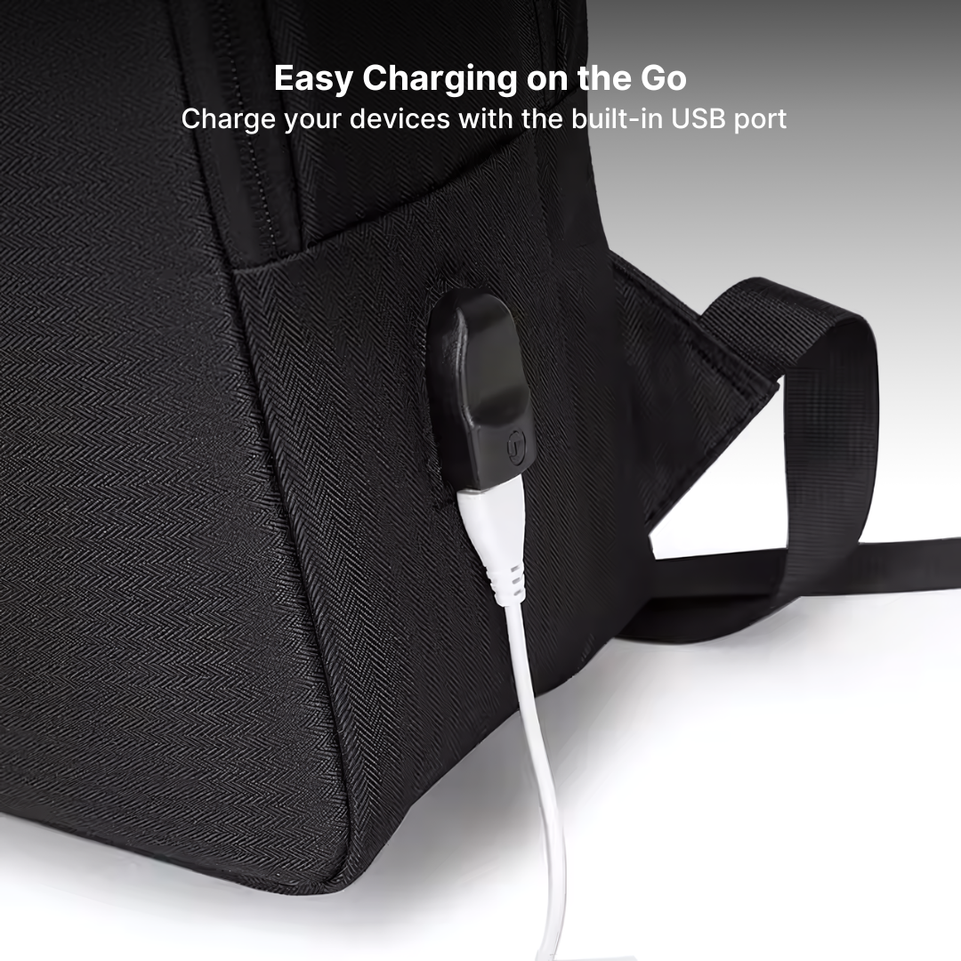 Nylon Business Backpack with Built-in USB Port - Image 8