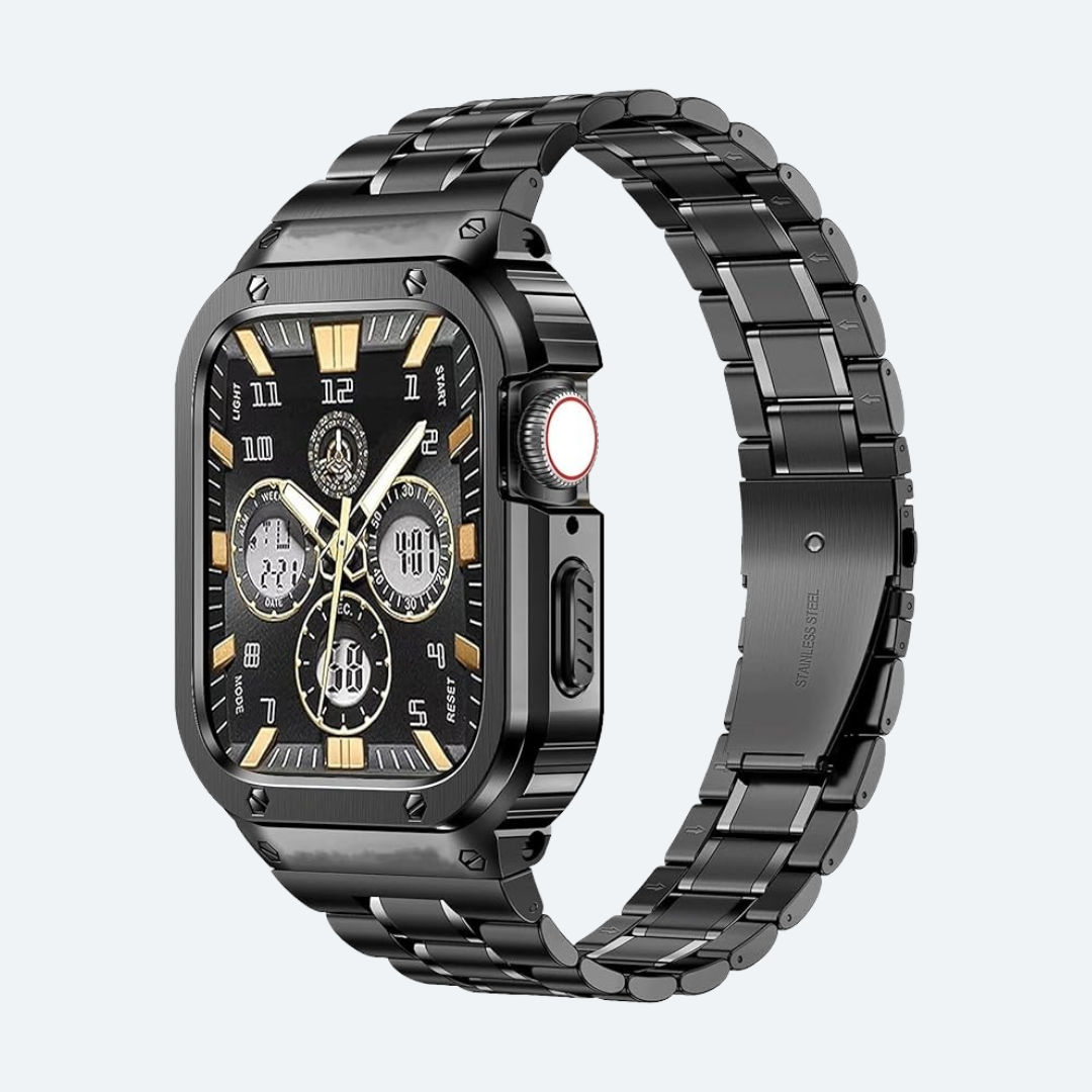 Stainless Steel Apple Watch Band with Ultra-Thin Case Design - Image 5