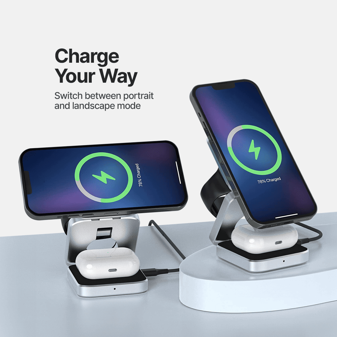 ChargeDeck 3-in-1 Foldable Wireless Station - For Apple & Android - Image 9