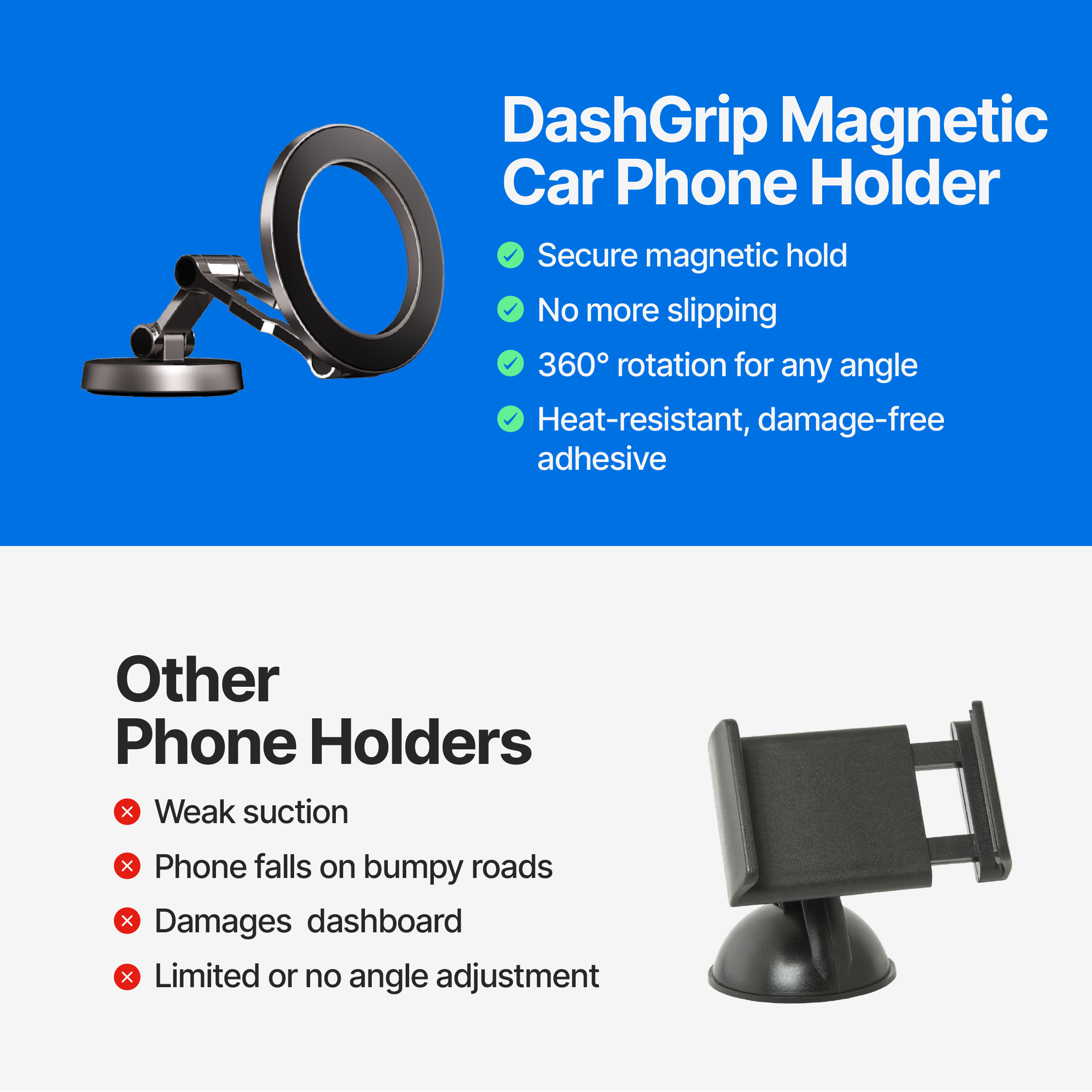 DashGrip Magnetic Car Phone Holder with Adjustable Stand - Image 7