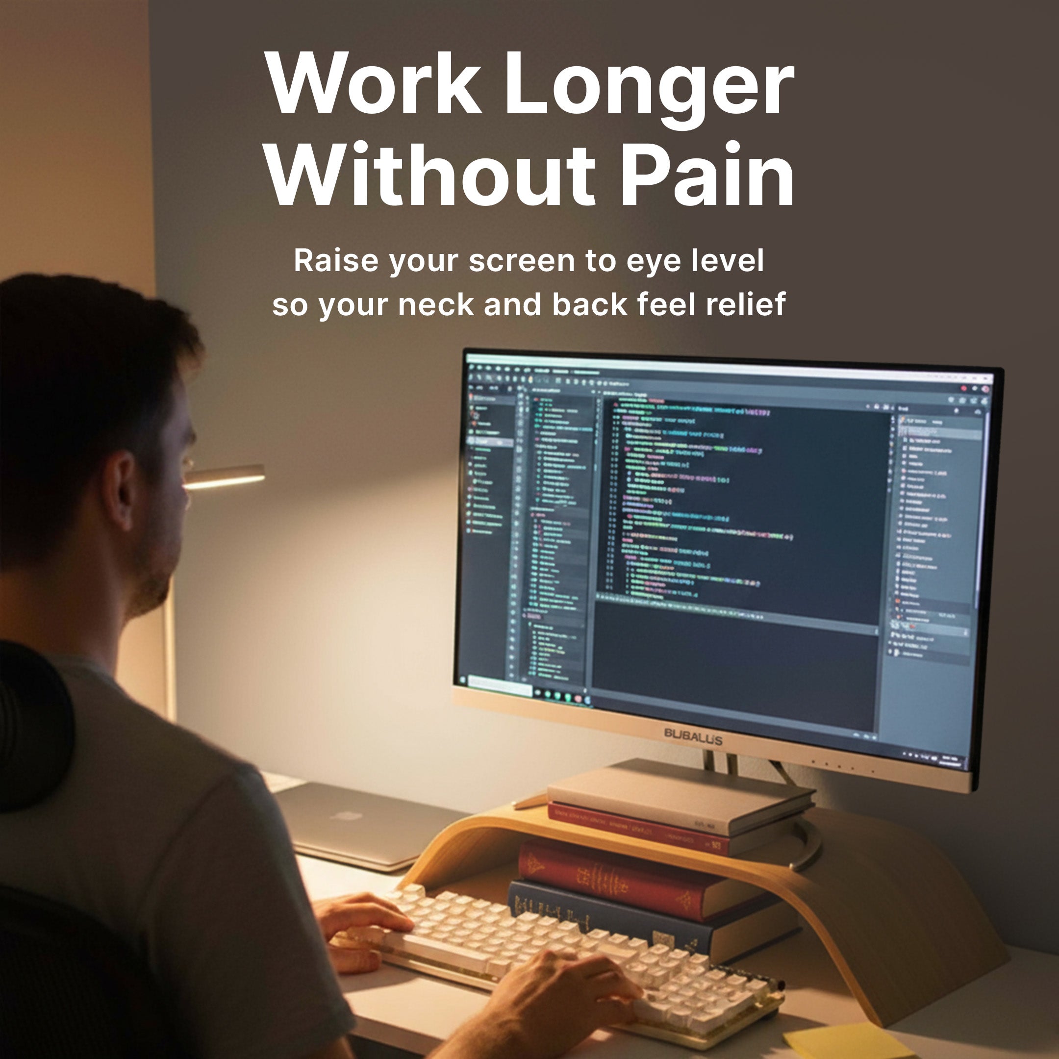 Ergonomic Wooden Monitor Stand - Image 5