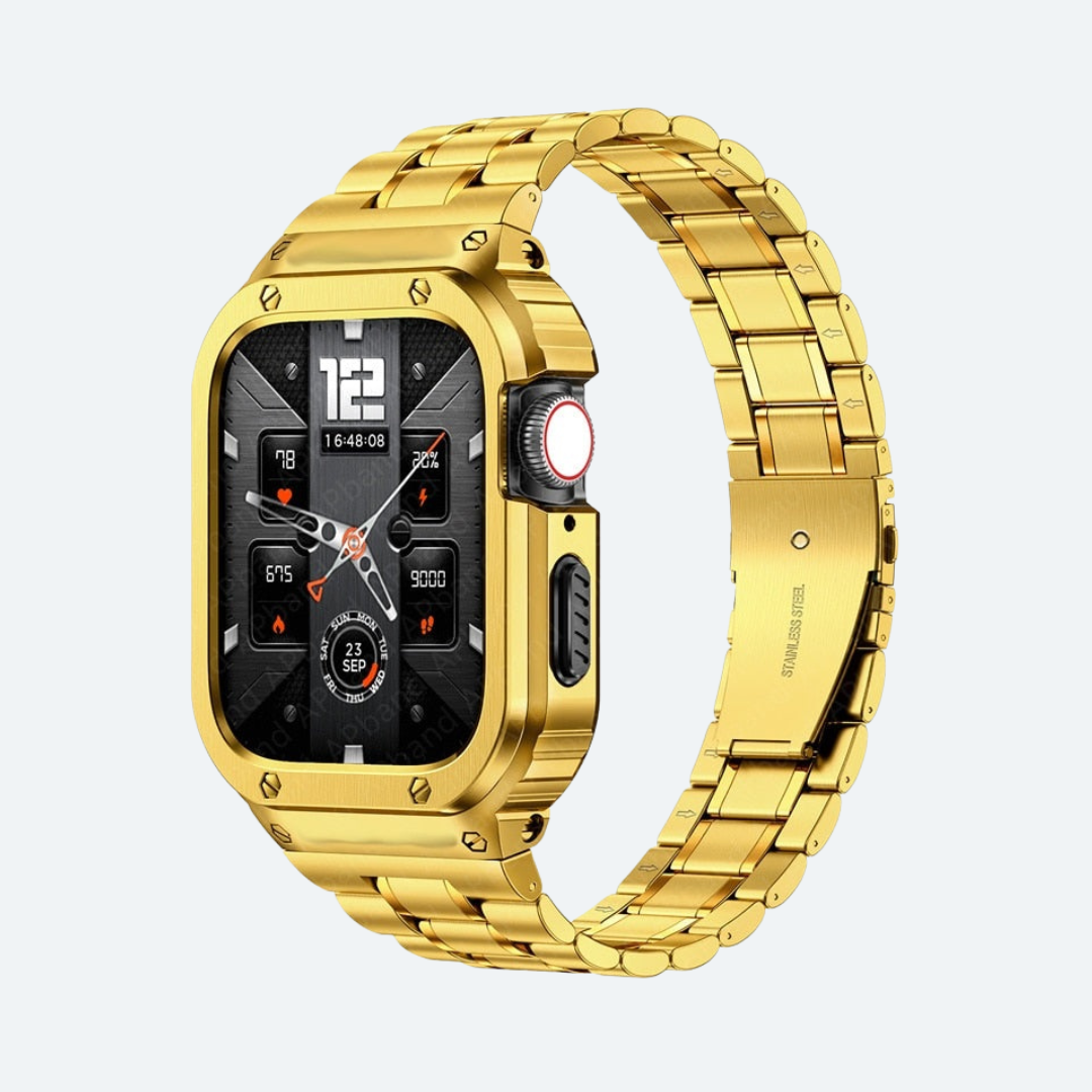Stainless Steel Apple Watch Band with Ultra-Thin Case Design - Image 3