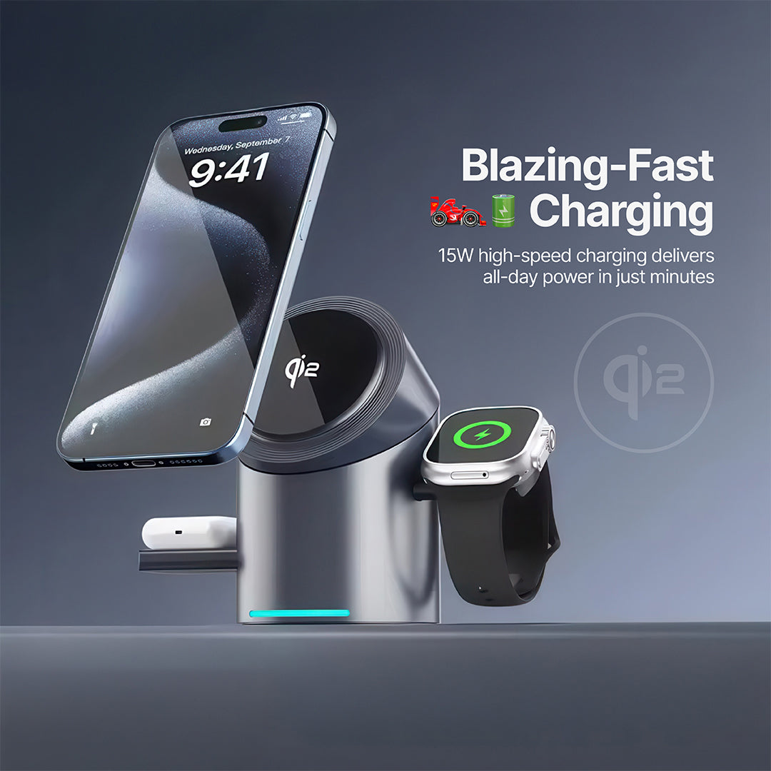 Halo MagSafe 3 in 1 Wireless Charging Station Qi2 - Image 3