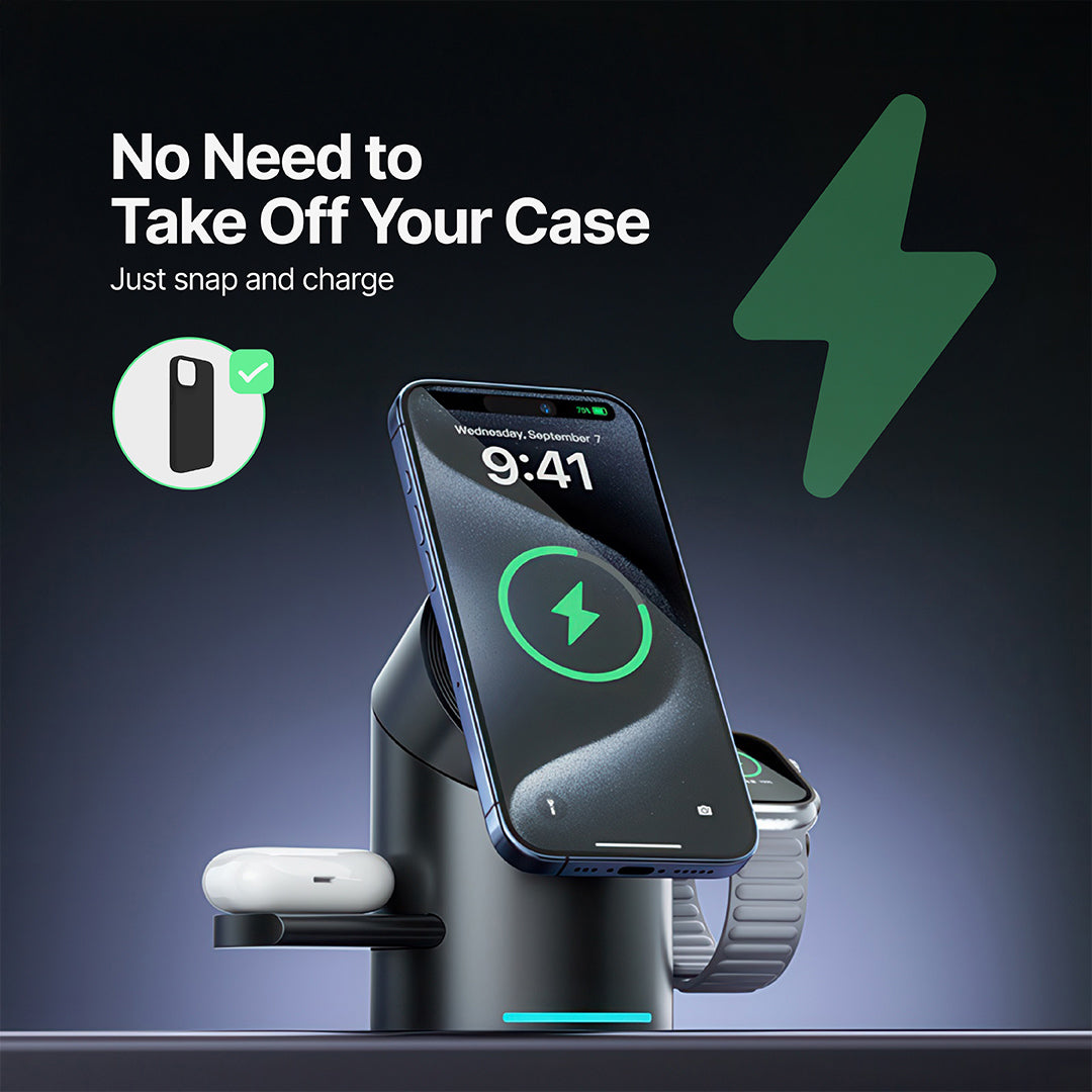Halo MagSafe 3 in 1 Wireless Charging Station Qi2 - Image 6