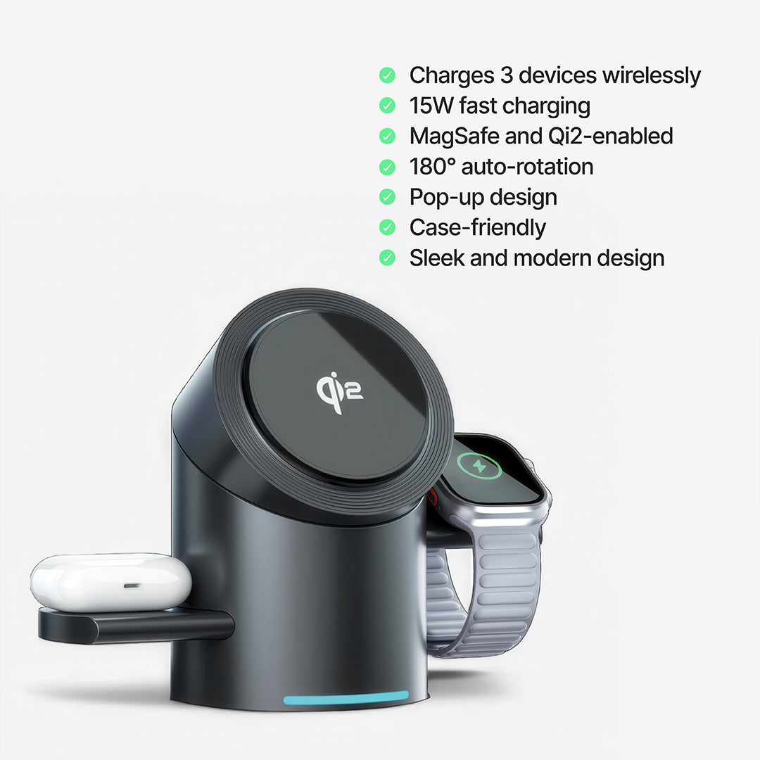 Halo MagSafe 3 in 1 Wireless Charging Station Qi2 - Image 9