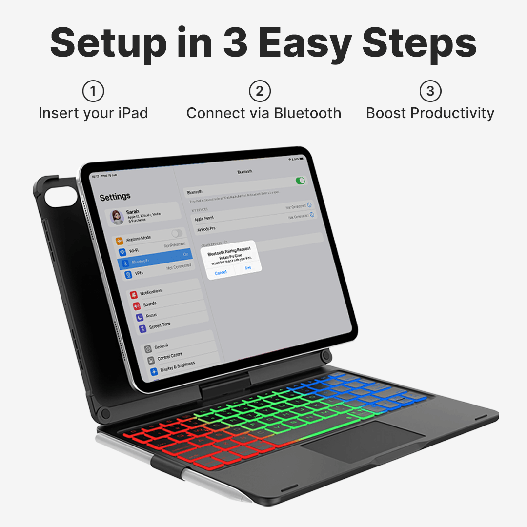 Rotate Pro Wireless Keyboard Case for iPad - Image 12