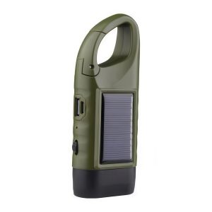 Solar Powered Hand Crank Flashlight with Powerbank