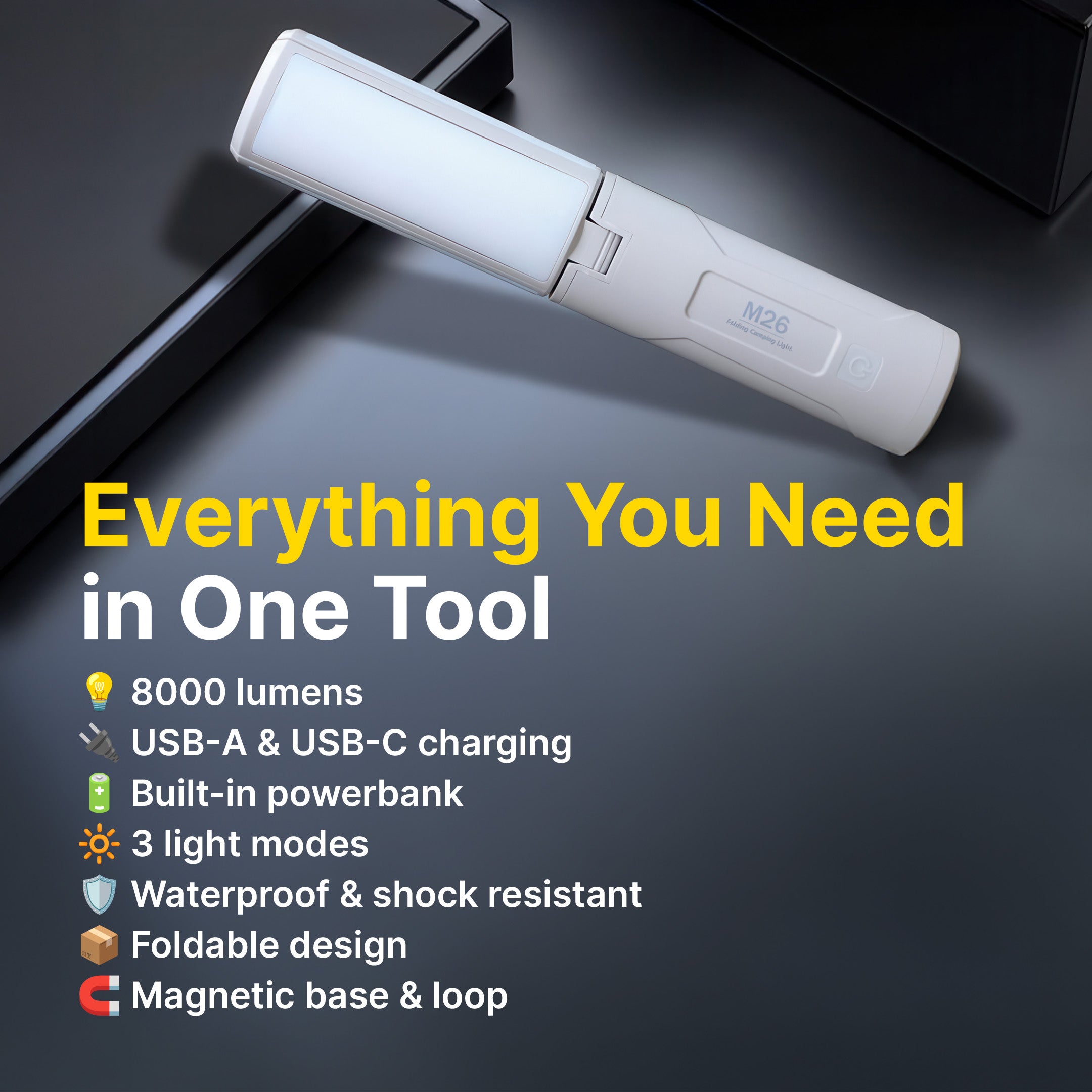Outdoor Folding Camping Light with 8000 Lumens - Image 3