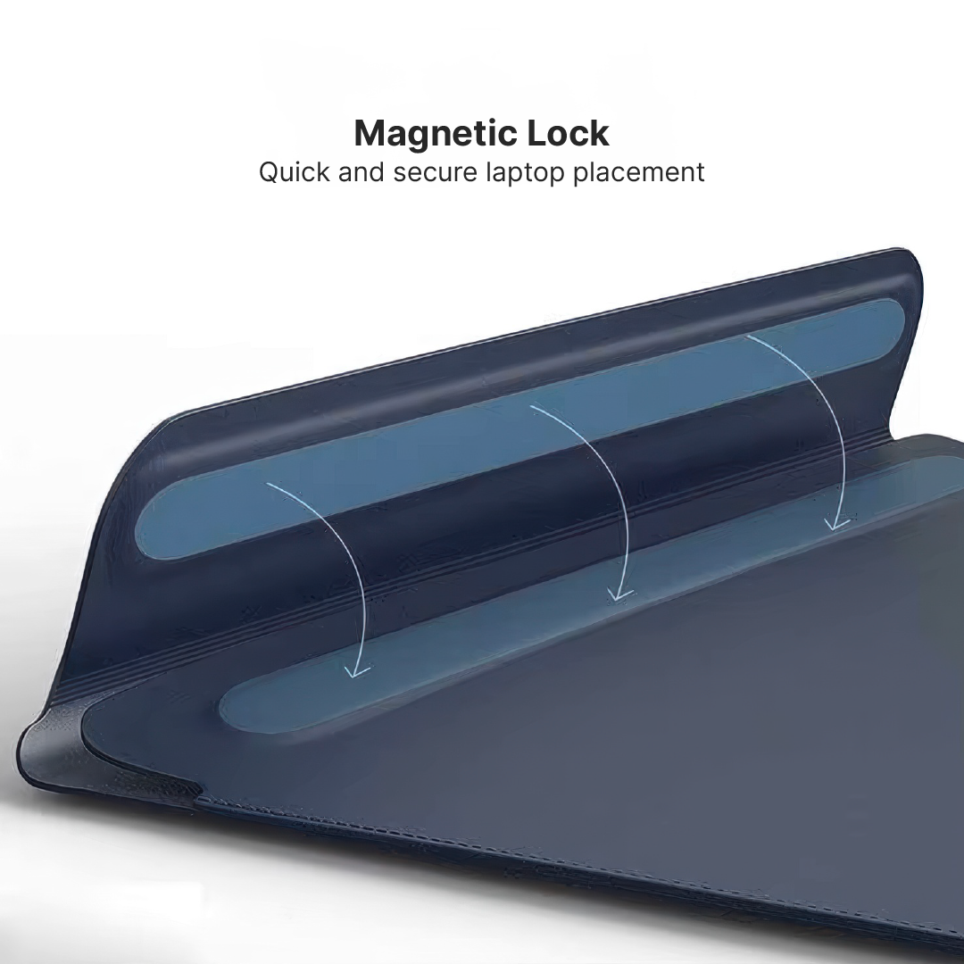 PU Leather MacBook Sleeve with Magnetic Flap and Mouse Pad - Image 5