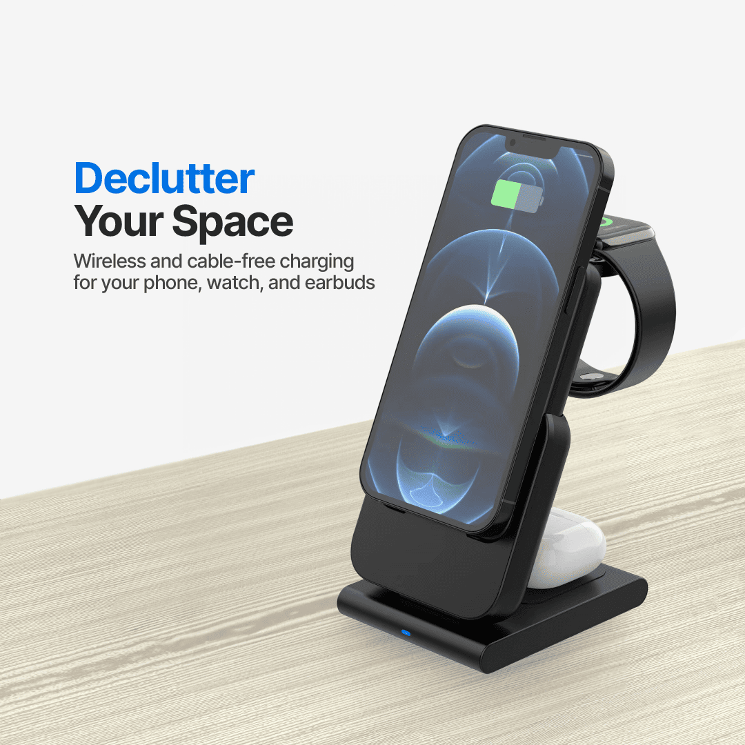 PowerMag 3-in-1 Magnetic Wireless Charger with Stand - Image 3