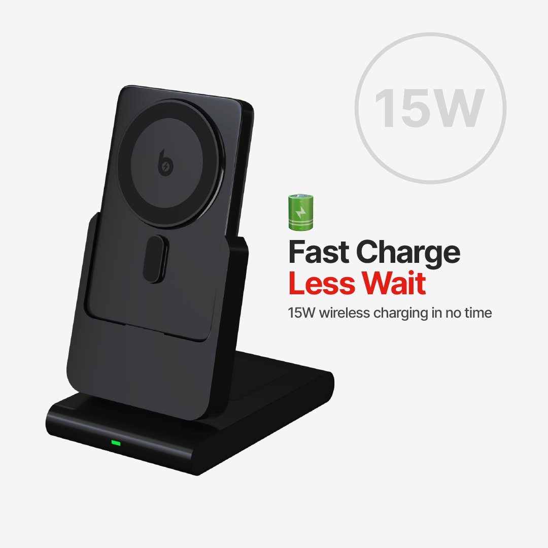 PowerMag 3-in-1 Magnetic Wireless Charger with Stand - Image 4